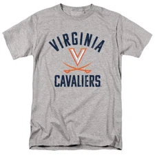University of Virginia Adult T-Shirt UVA Logo, Athletic Heather, S-5XL