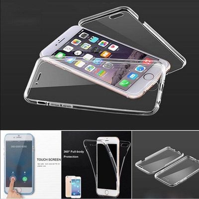 360° Vorder- und Rückseite durchsichtig Full Gel Skin Etui Abdeckung für iPhone 14 13 12 11 8 7 6