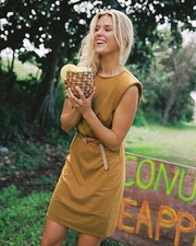 Express Padded Shoulder Elastic Waist T-Shirt Dress Size XS