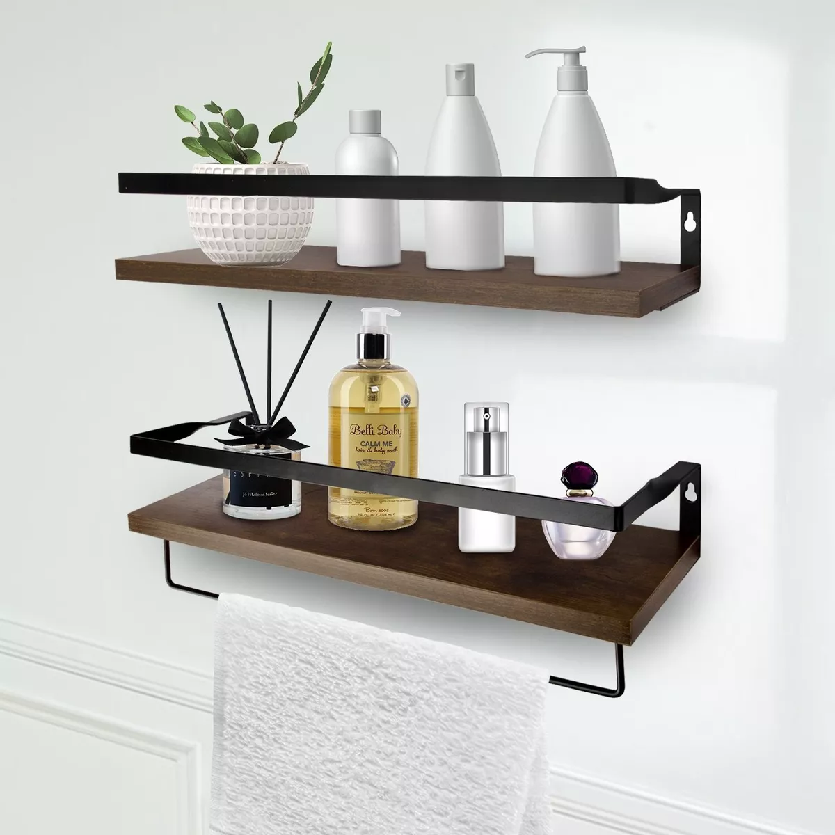 Floating shelf towel rack hot sale
