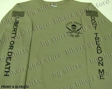 LIVE FREE OR DIE Navy Seals L/S T SHIRT SOCOM S-3X SOCOM Molon Labe 2A KHAKI