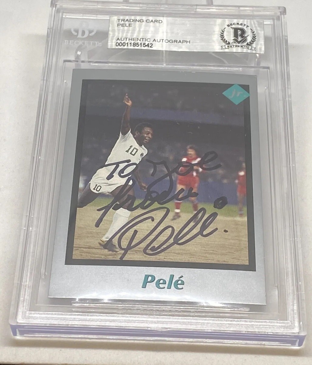 PELE Autograph Auto Authentic SIGNED Brazil Santos Cosmos BGS