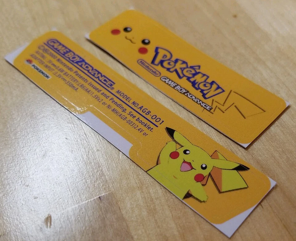 Nintendo Game Boy Advance AGB-001 Pokemon Pikachu Consola Etiqueta BAR Code Lote - Imagen 3 de 4