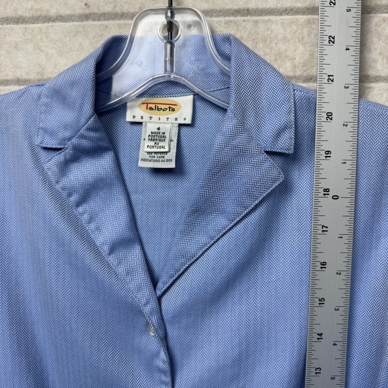 Talbots Herringbone Button Down Shirt Long Sleeve… - image 8
