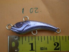 50 PCS. CURVY SHAD JIG/CASTING FISHING LURE BAIT, 1 OZ. WITH 4 EYELETS UNPAINTED