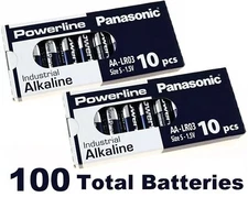 AA Panasonic Powerline LR6AD Industrial Alkaline Batteries (Box of 100)
