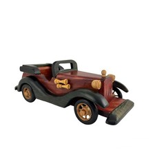 Vintage Wooden Old Fashioned Convertible Toy Car