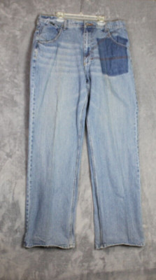 Sean John Jeans Mens 34 Blue Denim Straight Leg Cotton 35x33 Faded