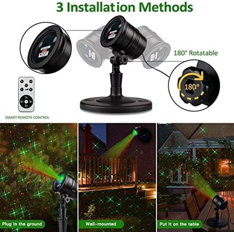 Outdoor Laser Light, Christmas Projector Lights, Laser Star Light with