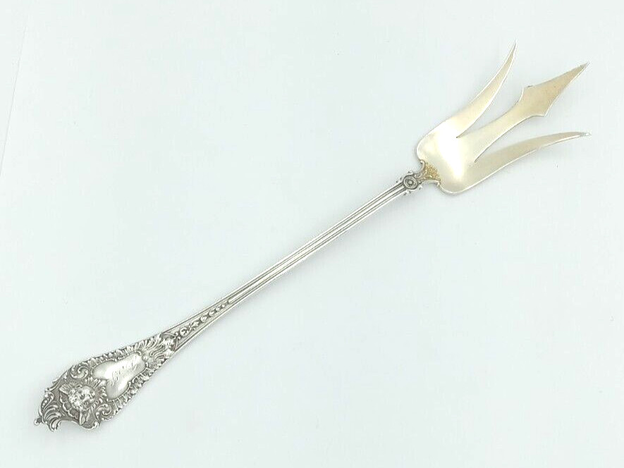 Antique Mechanics Sterling Co. Art Nouveau Winged Cherub 3 Tine Fork 8" MONO-JKL