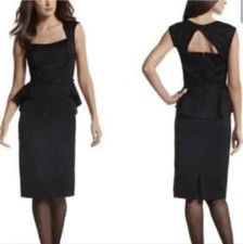 Black House White Market Black Peplum Sheath Dress Size 2 Elegant Sleeveless