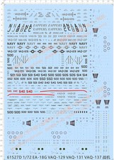 1/72 EA-18G Growler F/A-18F Super Hornet VAQ-129 131 Markings Water Slide Decal