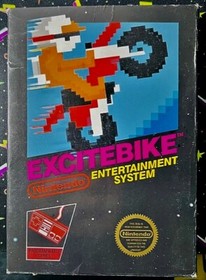 CIB NES 1987 Black Box Excitebike Nintendo Complete Hang tab No Rev-A