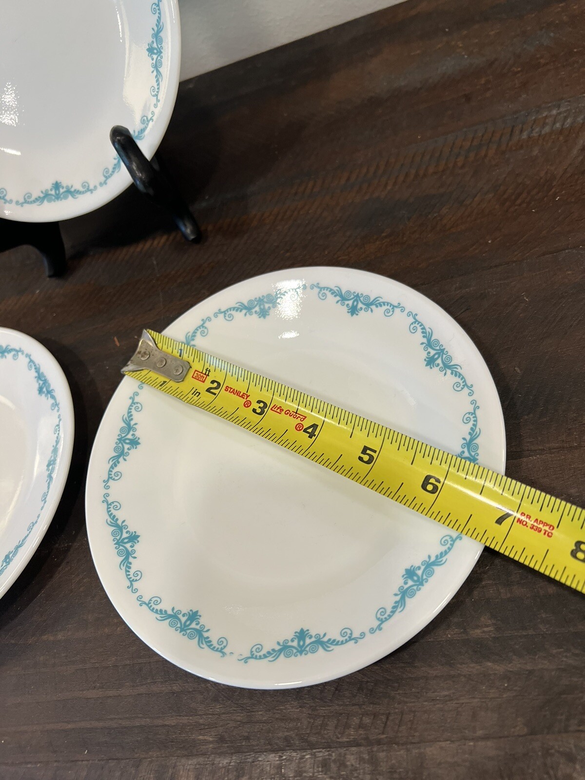 Set of 3 Corelle GARDEN LACE 6-3/4" Bread Dessert Side Plate Teal Blue -Read