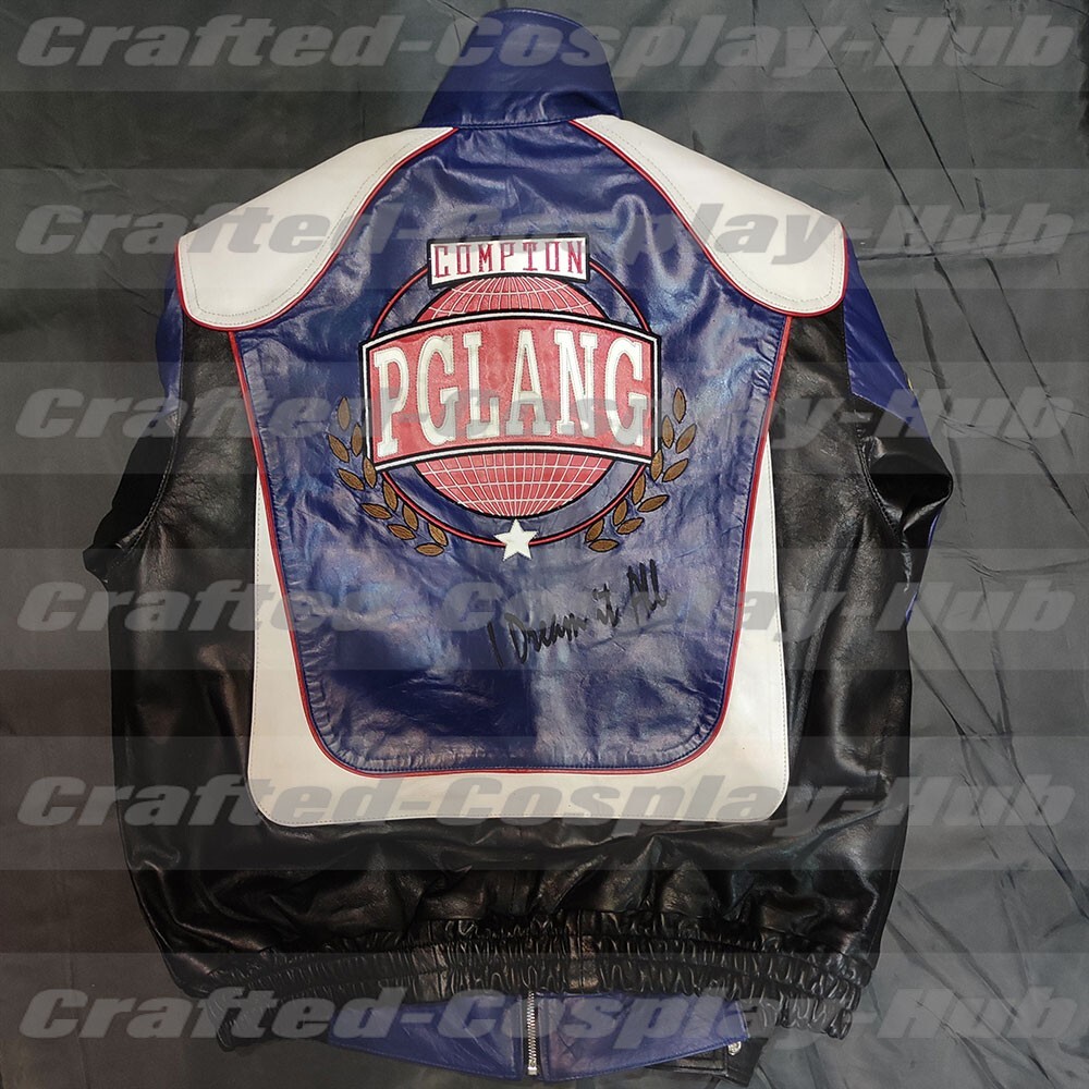 Super Bowl Kendrick Lamar Gloria Blue Leather Jacket for Men and