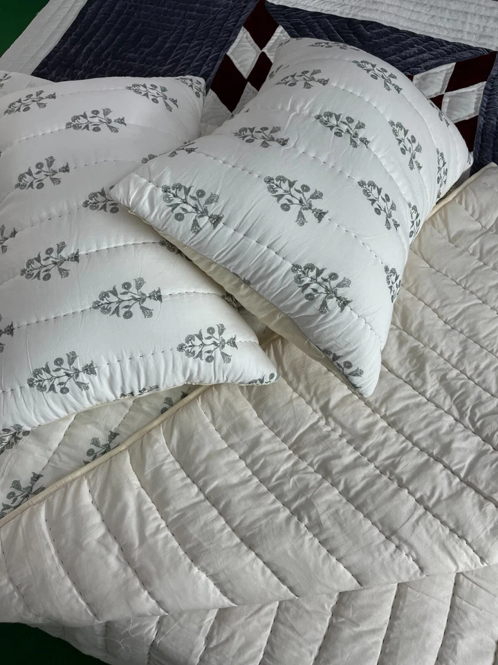 White Cotton quilt king cotton blanket cotton comforter queen bedding set - Image 2 of 4