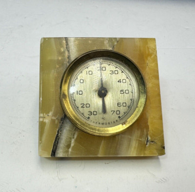 Tisch Thermometer ONYX STEIN Celsius THERMOSTAR Pyramide Vintage Dekor