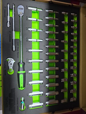 Vim Tools 51pc Master 1/4'' dr Socket Ratchet Tool Set SAE & Metric SMS400 new