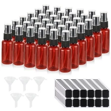 60 Pcs 1 oz Amber Spray Bottles with Sticker and Funnel, Anti-UV Empty Fine M...