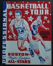 1957 Boston Celtics vs All Stars Basketball Tour Program, Russell Cousy BEAUTY!