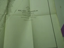 Vintage "No. 5 Chart of the Head of Passes Mississippi River showing Jetties...