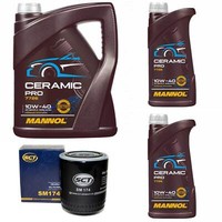 MotoröL Set Mannol 10W-40 Ceramic Pro 7 Liter + ÖLfilter FüR Audi A6 A4 A8 3.0