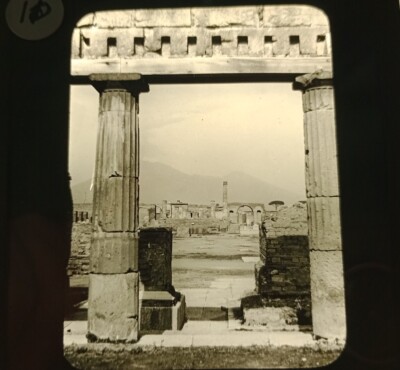 Antikes magisches Laternendia Pompeji Vulkan Italien Ruinen Fotografie 19c S57