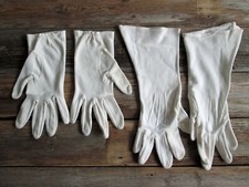 Vintage Lot 2 Women's Nylon Cotton Gloves White Size 6-6.5 Evening Wrist  10.5"