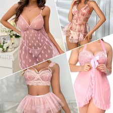 Lingerie for Women Lace Sheer Babydoll Chemise V Neck Nightgown Sexy Sleepwear