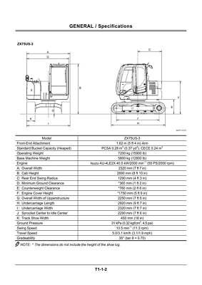 HITACHI ZX75US-3 ZX85US-3 Excavator Operational Principle
