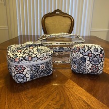 NWT Vera Bradley 3 Pcs Cosmetics Organizer In Lisbon Medallion