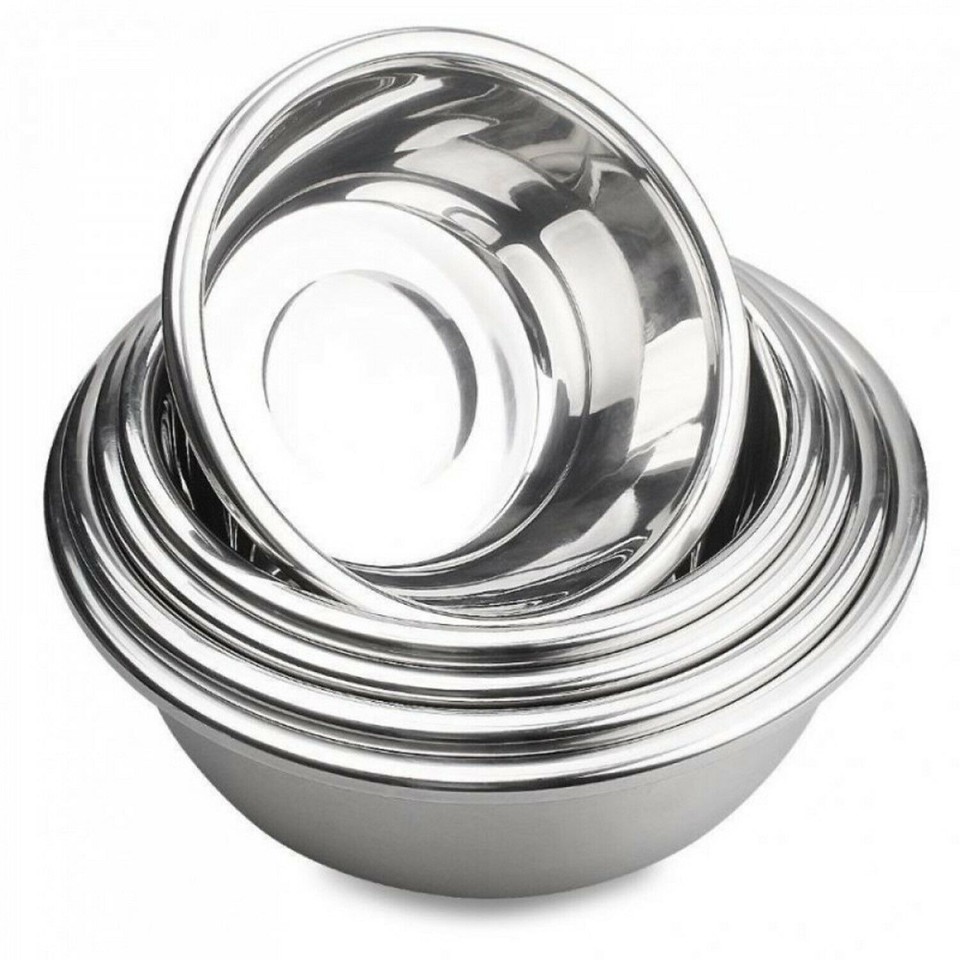 Edelstahl Schüssel Rührschüssel Küchenschüssel Metallschale Salatschüssel DHL