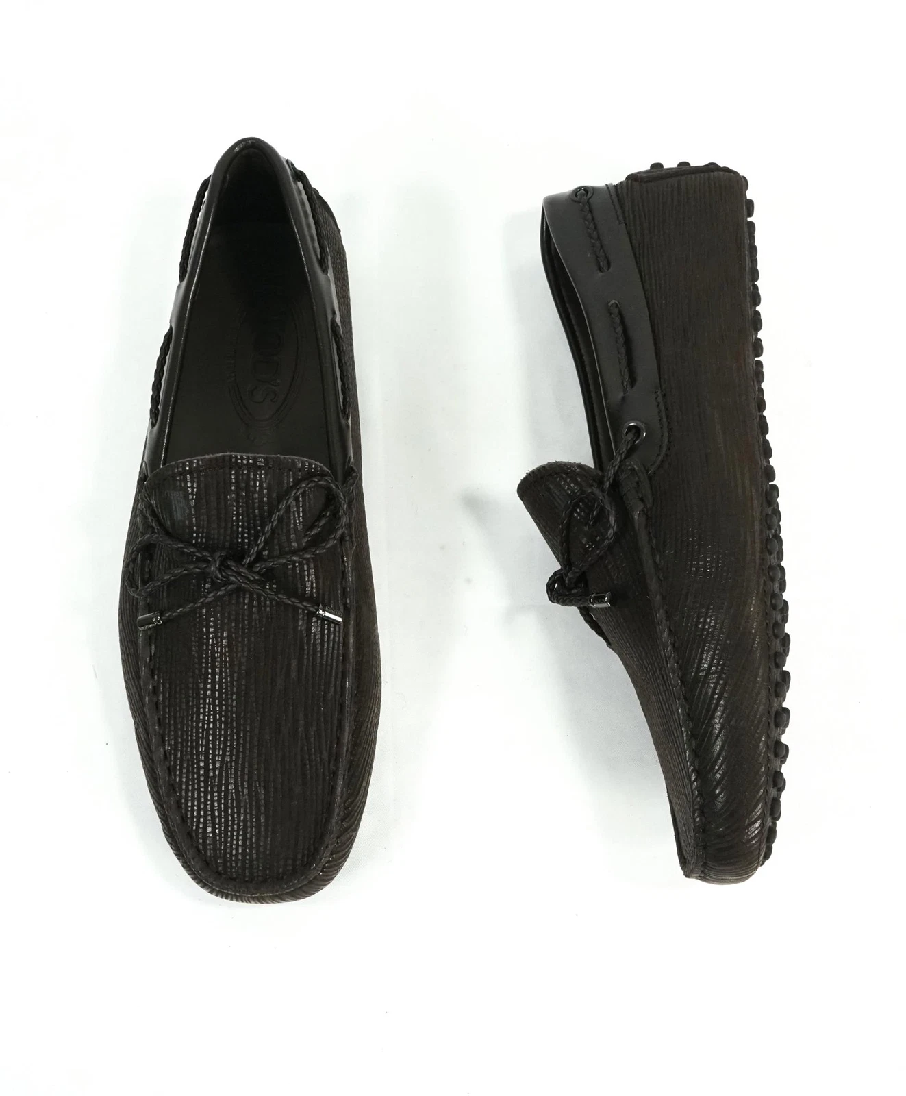 TOD’S Mocassini guida ""Laccetto"" marroni marroni intrecciati nodo anteriore 6 5