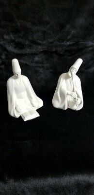 2 Vintage Turkish Whirling Dervish Porcelain Musicians & Koran Reader Figurines 