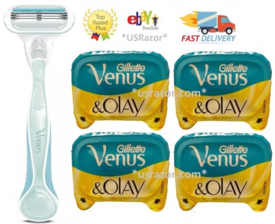 4 Gillette Venus Olay Razor Blades Cartridges Refills Shaver handle Comfortglide