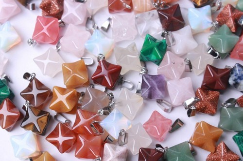 WHOLESALE 100Pcs Mixed Colourful Crystal Stone Merkaba Crystal Pendant Reiki - Picture 3 of 7