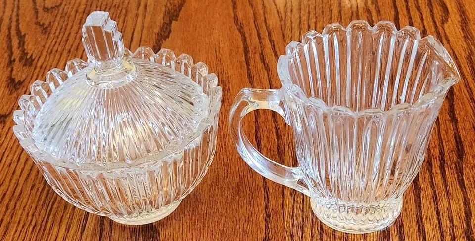 Juego de azucarero y crema Mikasa Crystal Marquette ¡HERMOSO Y CLARO!!! Foto 4 de 4