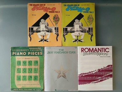 Vintage Piano Music Books. 5 Paperback Piano Sheet Music Books 1933-1989
