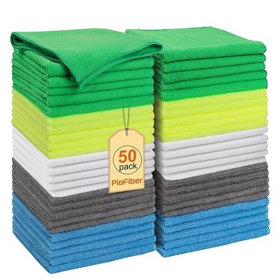 PioFiber Microfiber Cleaning Cloths   50 Pack, 15''x15'' Ultra Soft, LintFree, ...