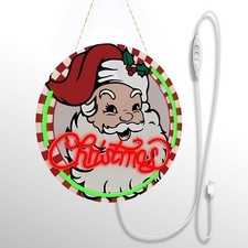 Merry Christmas Welcome Sign for Front Door with Light Strip Front Door Xmas ...