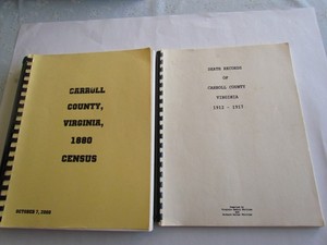 Carroll County Virginia 1880 Census and 1912-1917 Death Records
