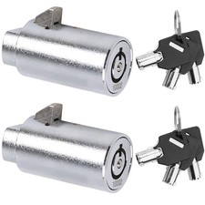 Tubular Key Lock for Vending Machines, Zinc Alloy, Chrome, 2 Pack