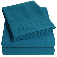 1500 Supreme Extra Deep Pocket King Sheets Set - Luxury Soft, Wrinkle-Free Teal