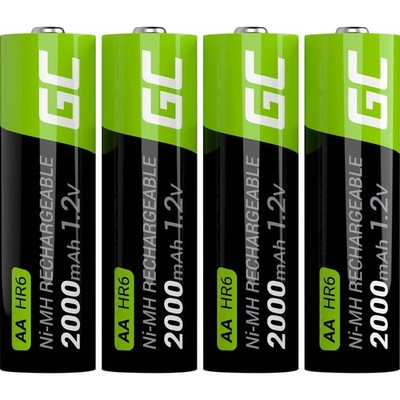 4er Multipack Green Cell HR6 Mignon (AA)-Akku NiMH 2000 mAh 1.2 V 4 St.