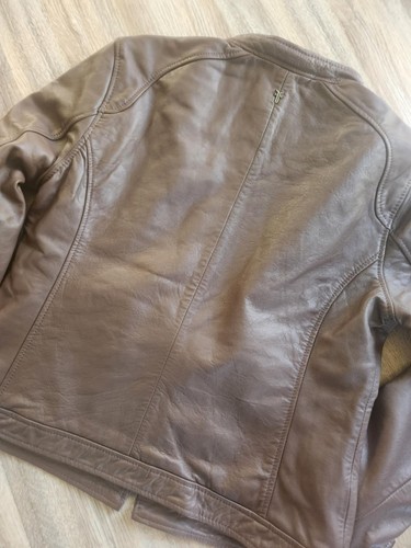 FRYE Giacca Donna Pelle di Agnello Full Zip Taglia M Marrone - Foto 3 di 6