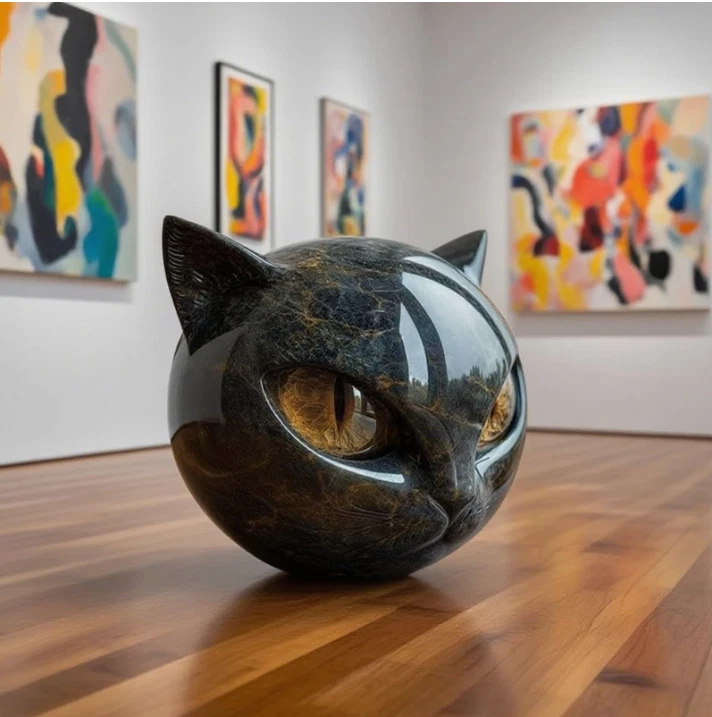 Luxury Black Cat Sculpture – Elegant Home Decor & Gift-Ready Art Piece - Image 3 of 4