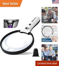 Illuminated 5.5 Inch Magnifying Glass with 3 LEDs   Perfect for Low Vision Needs