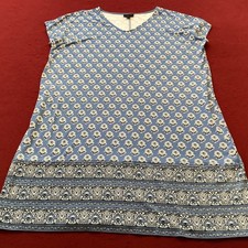 J Jill Wearable Collection Blue Cap Sleeve Dress Size L