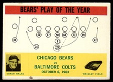 1964 Philadelphia Football Card George Halas Chicago Bears #28 EX+