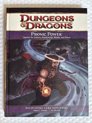 Dungeons and Dragons 4th Edition Psionic Power Options Ardents Battleminds etc